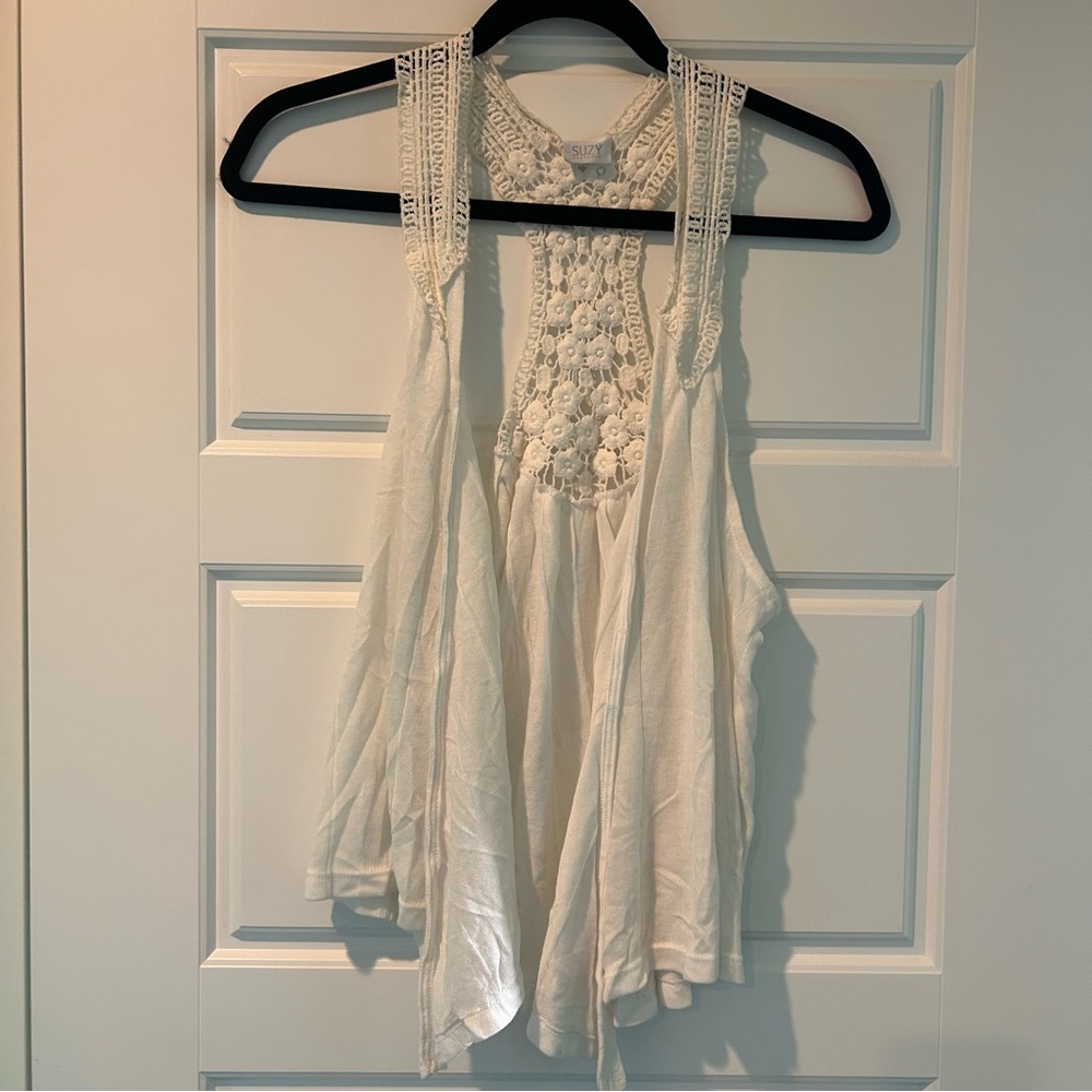 Elegant White Asymmetrical Blouse with Bib Collar